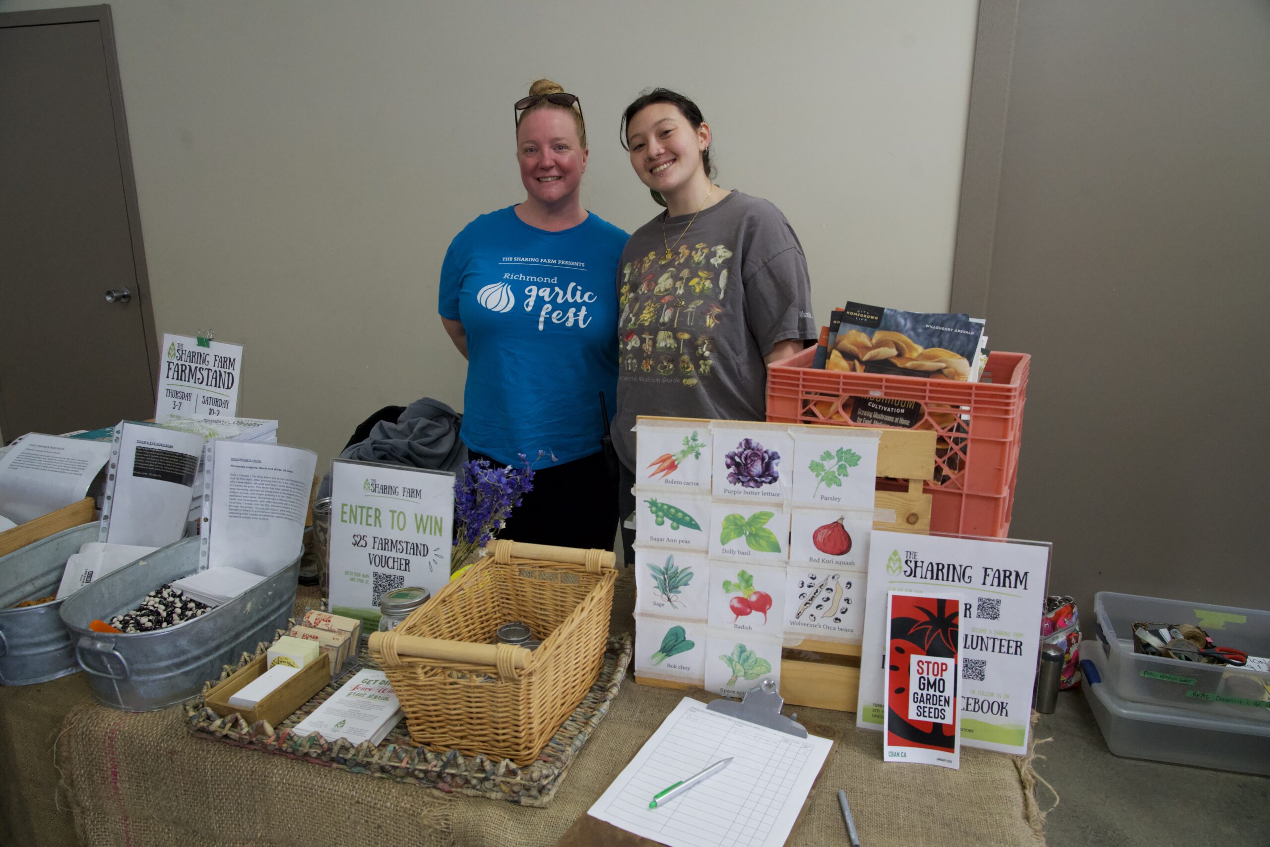 Sharing Farm volunteers share heirloom beans and opportunities at Seedy Saturday 2026